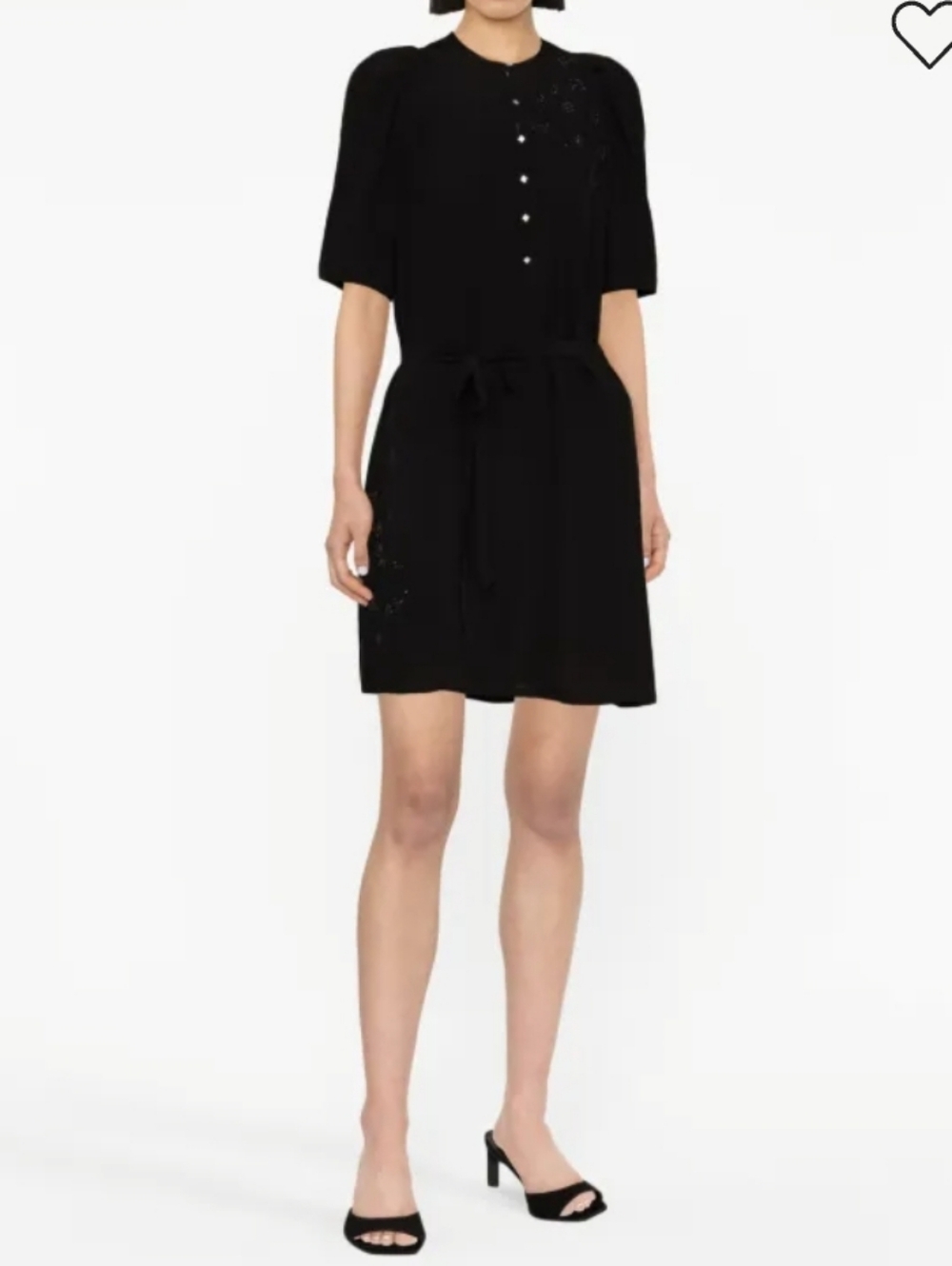 Zadig & Voltaire Black Viscose Rhinestone Dress Size Small